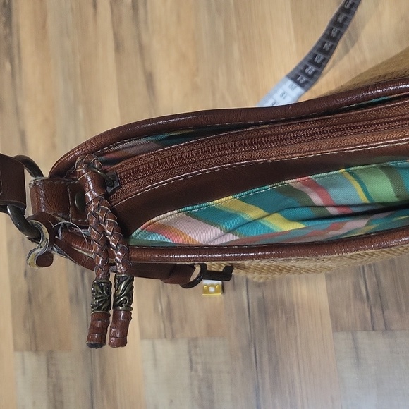 FOSSIL 75062 Woven Tan & Brown Key Shoulder Bag - Picture 9 of 16